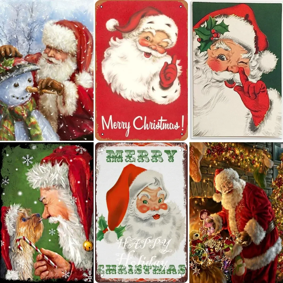 Vianočné Nové Santa Claus Retro Klasika Cestovné Plagát Maľovanie Cínom Prihlásiť Vintage Steny Výzdoba pre Kaviarne Domov Pivo Dekorácie