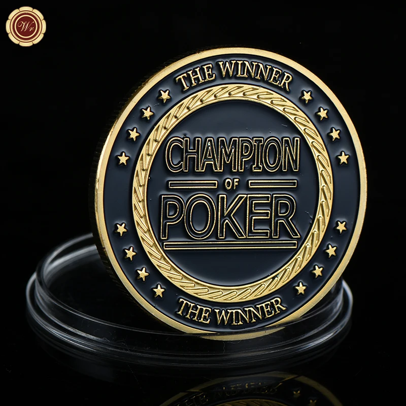 Šampión Casino Poker Čipy Mince Víťaz Tabuľka Hra Mince Poker Karty Stráže Šťastie Výzvou Čip Token Mince s Kapsule na Mince