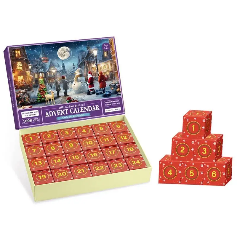 Vianočné Adventné Skladačka Puzzle 24 Dielov 1008 Kusy Skladačka Puzzle Darček Pre Časovač Na Vianoce Slávnostné Krb V Teple